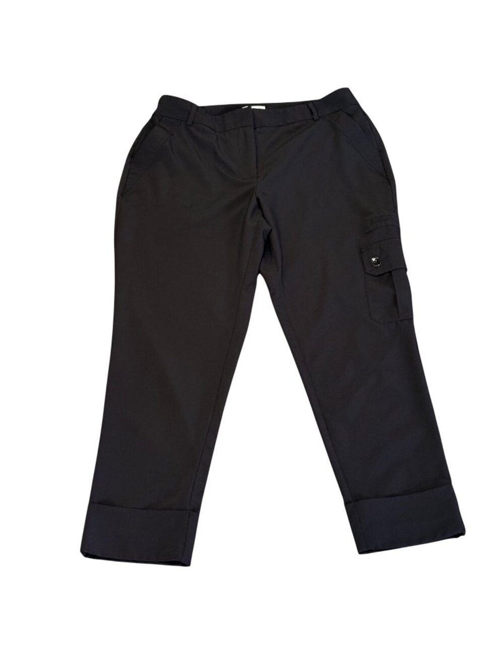 Chicos Womens Black Cargo Ankle Pants Size 0.5 US 6 Stretch